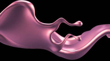 Zarif, lüks altın sıvısı. 3d illüstrasyon, 3d canlandırma.