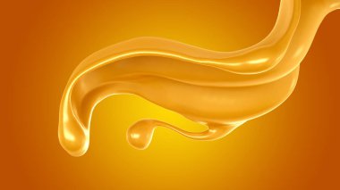 Karamel sıçraması. 3d illüstrasyon, 3d canlandırma.