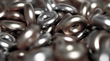 Metal arka plan halka detayı. 3d illüstrasyon, 3d canlandırma.