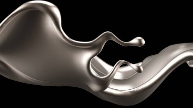 Zarif, lüks altın sıvısı. 3d illüstrasyon, 3d canlandırma.