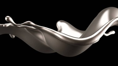 Zarif, lüks altın sıvısı. 3d illüstrasyon, 3d canlandırma.