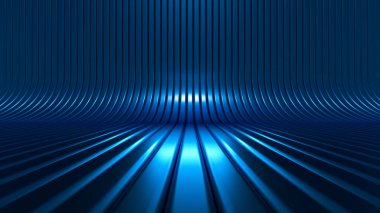 Lüks, zarif stüdyo kaidesi. 3d illüstrasyon, 3d canlandırma.