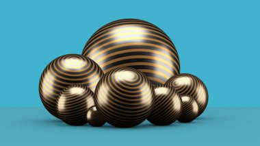 Toplarla dolu bir geçmişin var. 3d illüstrasyon, 3d canlandırma.