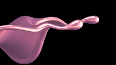 Zarif, lüks altın sıvısı. 3d illüstrasyon, 3d canlandırma.