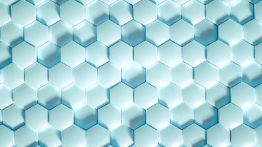 Geometri altıgen arkaplanı. 3d illüstrasyon, 3d canlandırma.
