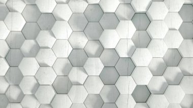 Geometri altıgen arkaplanı. 3d illüstrasyon, 3d canlandırma.