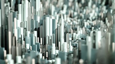 Tekno yüksek teknoloji geçmişi, geometri, küp, soyutlama. 3d illüstrasyon, 3d canlandırma.