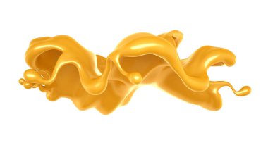 Karamel sıçraması. 3d illüstrasyon, 3d canlandırma.