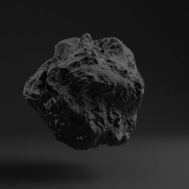 Siyah şekilli, dokulu bir arka plan. 3d illüstrasyon, 3d canlandırma.