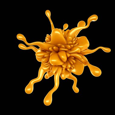 Karamel sıçraması. 3d illüstrasyon, 3d canlandırma.