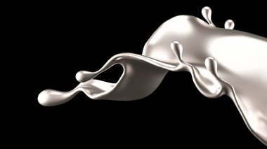 Zarif, lüks altın sıvısı. 3d illüstrasyon, 3d canlandırma.