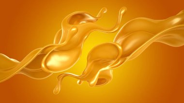 Karamel sıçraması. 3d illüstrasyon, 3d canlandırma.