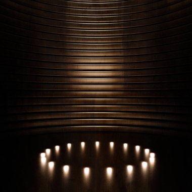 Lüks, zarif stüdyo kaidesi. 3d illüstrasyon, 3d canlandırma.