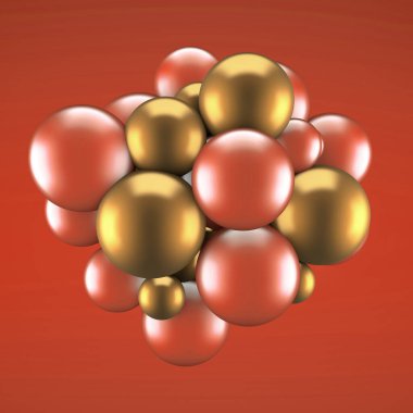 Elementlerle soyut arkaplan. 3d illüstrasyon, 3d canlandırma.