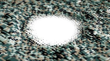 Tekno yüksek teknoloji geçmişi, geometri, küp, soyutlama. 3d illüstrasyon, 3d canlandırma.