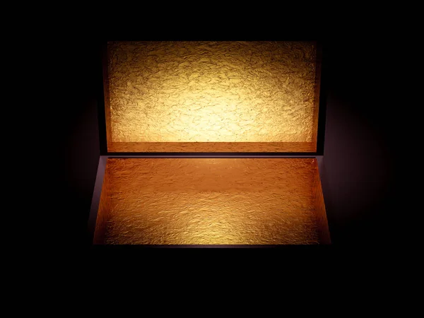 Прекрасна Святкова Обгортка Всередині Золотого Чорному Тлі Ілюстрація Візуалізація — стокове фото