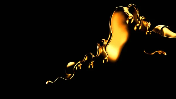 Zarif Lüks Altın Sıvısı Illüstrasyon Canlandırma — Stok fotoğraf