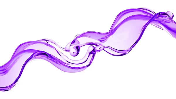 Splash Líquido Roxo Grosso Ilustração Renderização — Fotografia de Stock