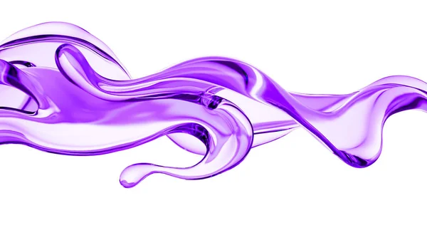 Splash Líquido Roxo Grosso Ilustração Renderização — Fotografia de Stock