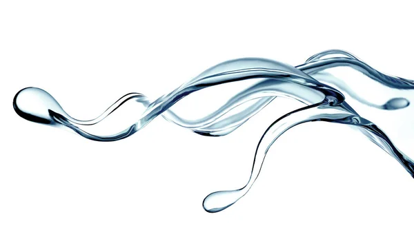 Een Scheutje Helderblauwe Vloeistof Water Illustratie Weergave — Stockfoto