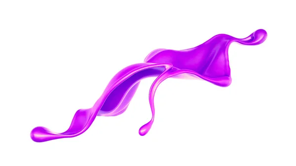 Salpicadura Líquido Púrpura Grueso Ilustración Representación — Foto de Stock