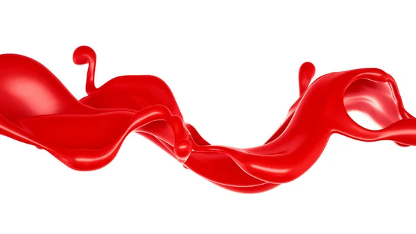 Всплеск Густой Красной Жидкости Иллюстрация Рендеринг — стоковое фото