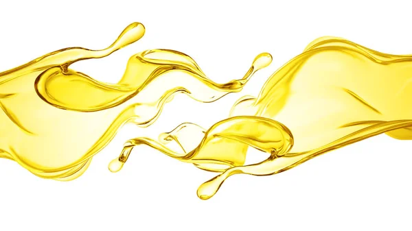 Splash Oil Illusztráció Renderelés — Stock Fotó