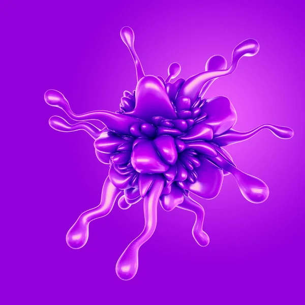 Splash Thick Purple Liquid Illustration Rendering — Stock Photo, Image