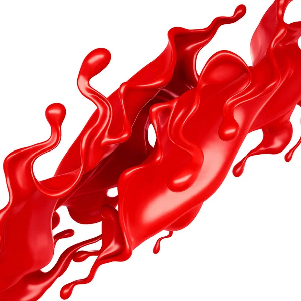 Изолированный Всплеск Красной Жидкости Белом Фоне — стоковое фото
