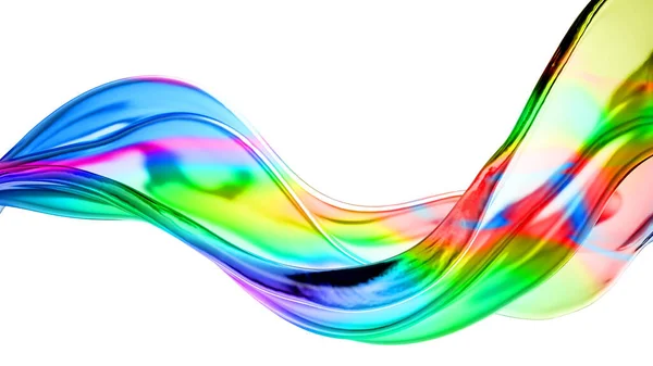 Splash Líquido Transparente Multicolorido Ilustração Renderização — Fotografia de Stock