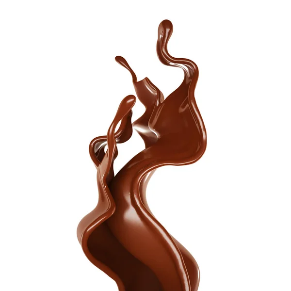 一片巧克力的碎片 3D说明 3D渲染 — 图库照片