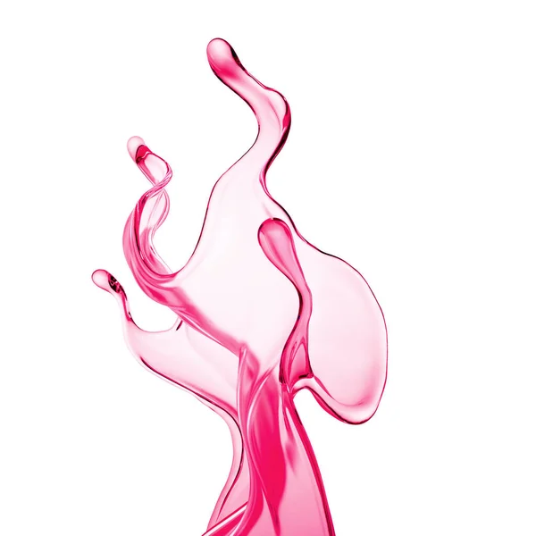 Una Spruzzata Liquido Rosa Denso Illustrazione Rendering — Foto Stock