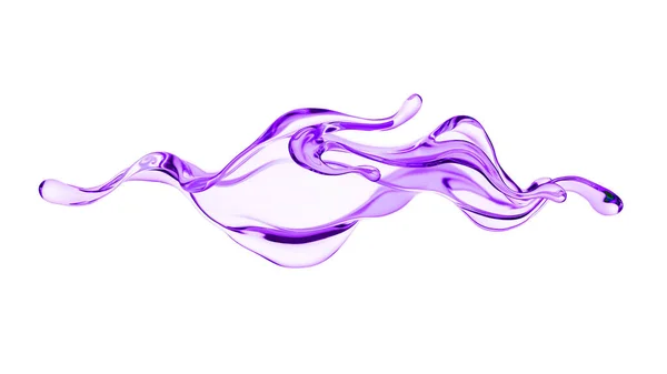 Splash Líquido Roxo Grosso Ilustração Renderização — Fotografia de Stock