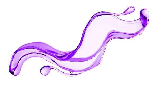 濃い紫色の液体のスプラッシュ 3Dイラスト 3Dレンダリング — ストック写真