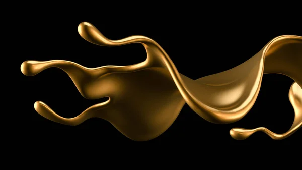 Κομψό Πολυτελές Παφλασμό Χρυσού Υγρού Απεικόνιση Απόδοση — Φωτογραφία Αρχείου