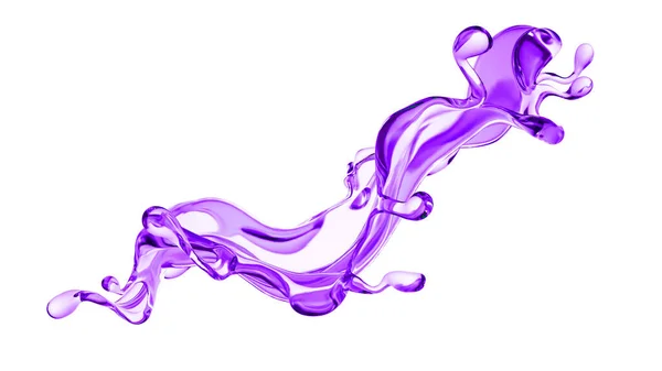 Una Spruzzata Liquido Viola Denso Illustrazione Rendering — Foto Stock