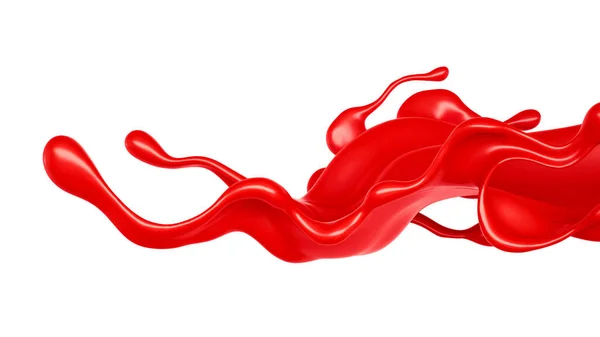Всплеск Густой Красной Жидкости Иллюстрация Рендеринг — стоковое фото