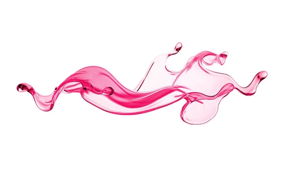 Spritzer Dicke Rosa Flüssigkeit Illustration Rendering — Stockfoto