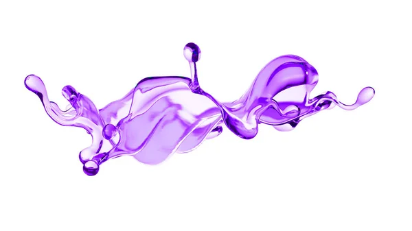 Una Spruzzata Liquido Viola Denso Illustrazione Rendering — Foto Stock