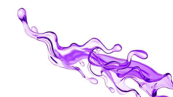 Una Spruzzata Liquido Viola Denso Illustrazione Rendering — Foto Stock