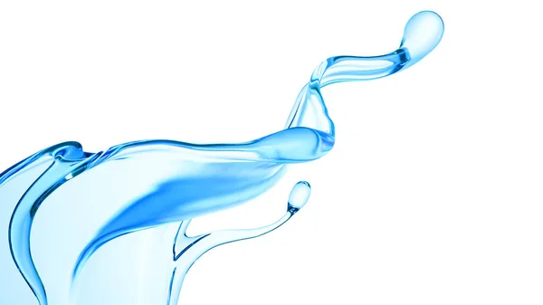 Splash Clear Blue Liquid Water Illustration Rendering — Stock Photo, Image