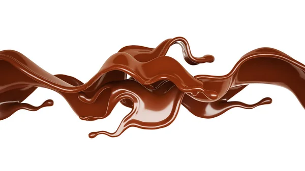 Ein Spritzer Schokolade Illustration Rendering — Stockfoto
