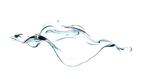 Splash Klarblå Vätska Vatten Illustration Återgivning — Stockfoto