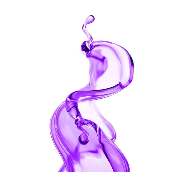 Una Spruzzata Liquido Viola Denso Illustrazione Rendering — Foto Stock