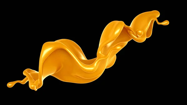 Caramel Splash Illustration Rendering — Stock Photo, Image