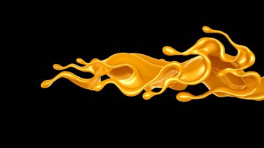 Karamel sıçraması. 3d illüstrasyon, 3d canlandırma.