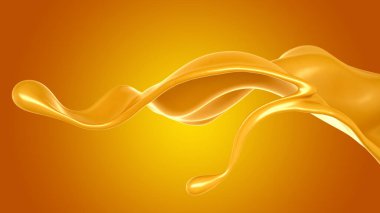 Karamel sıçraması. 3d illüstrasyon, 3d canlandırma.