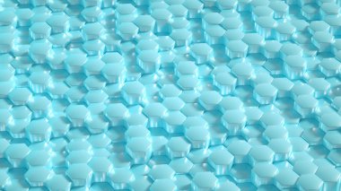 Geometri altıgen arkaplanı. 3d illüstrasyon, 3d canlandırma.