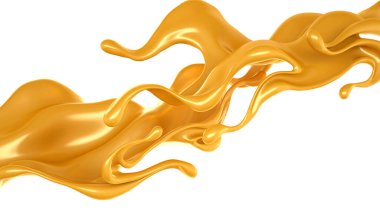 Karamel sıçraması. 3d illüstrasyon, 3d canlandırma.