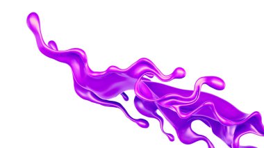 Bir tutam kalın mor sıvı. 3d illüstrasyon, 3d canlandırma.